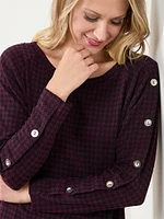 Lightweight Knit Top with Button Detail