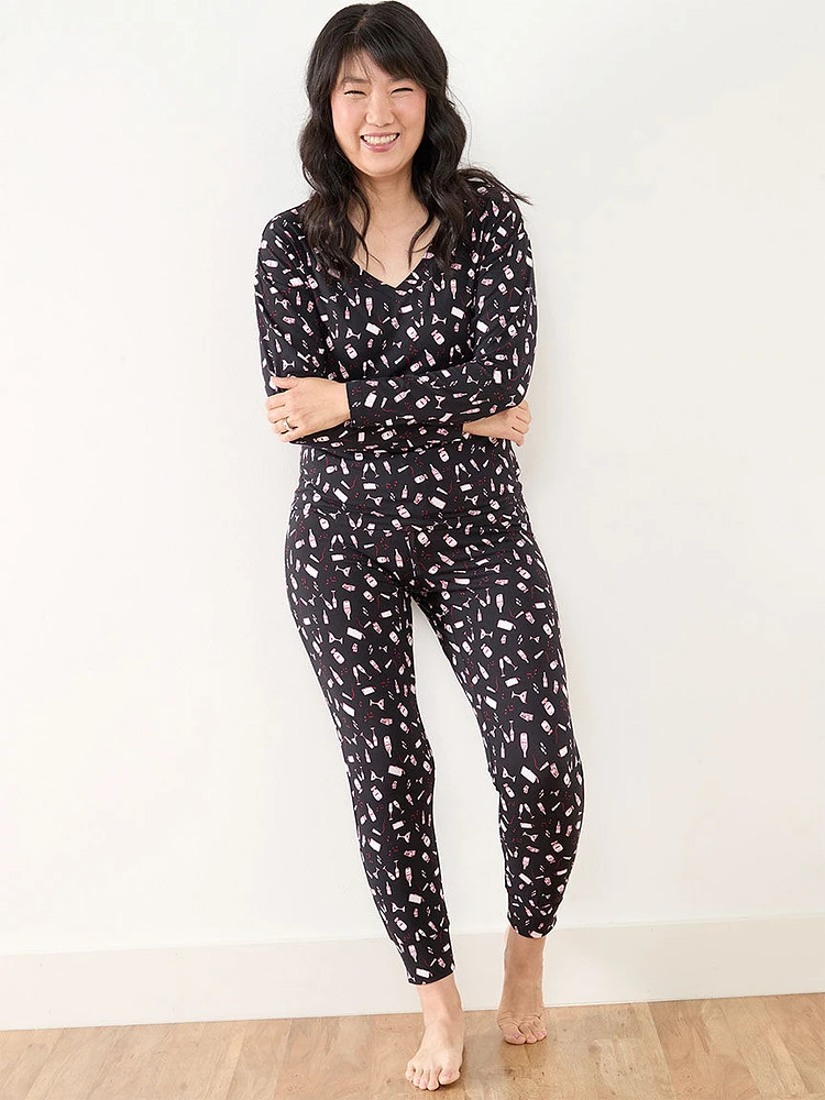 Soft V-Neck Jogger Pajama Set