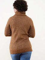 Petite Rib Knit Turtleneck Sweater