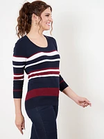 3/4 Sleeve Scoop Neck Sweater