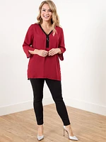 Petite V-Neck Tunic Blouse