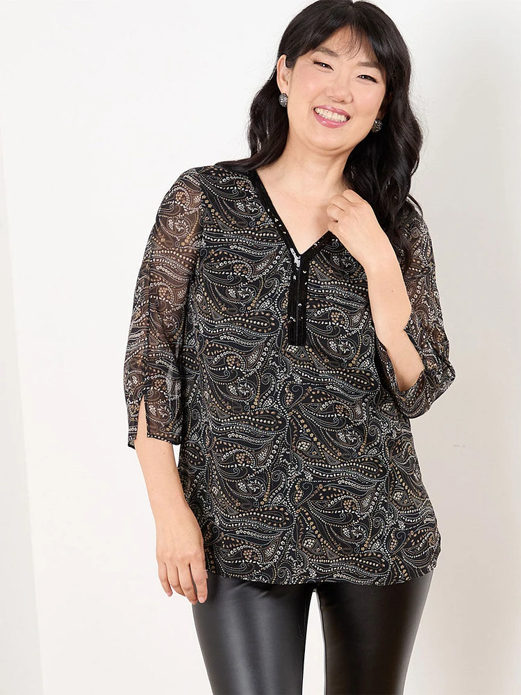 V-Neck Tunic Blouse