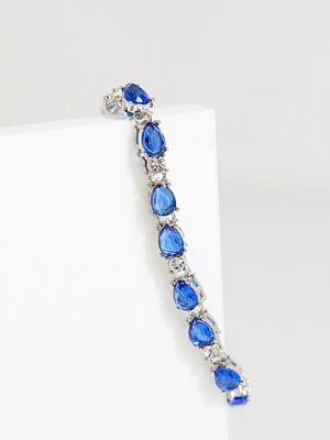 Blue Crystal Silver Bracelet