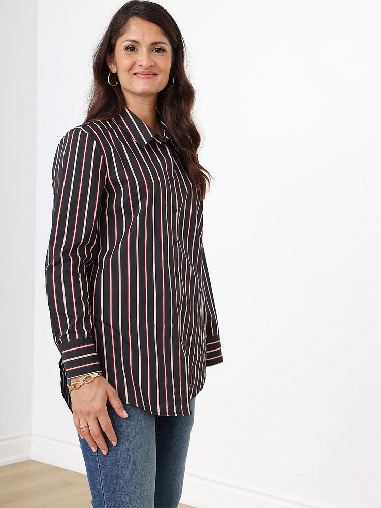 Petite Collared Button-Up Shirt