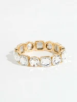 Crystal Faceted Gold Stretch Bracelet