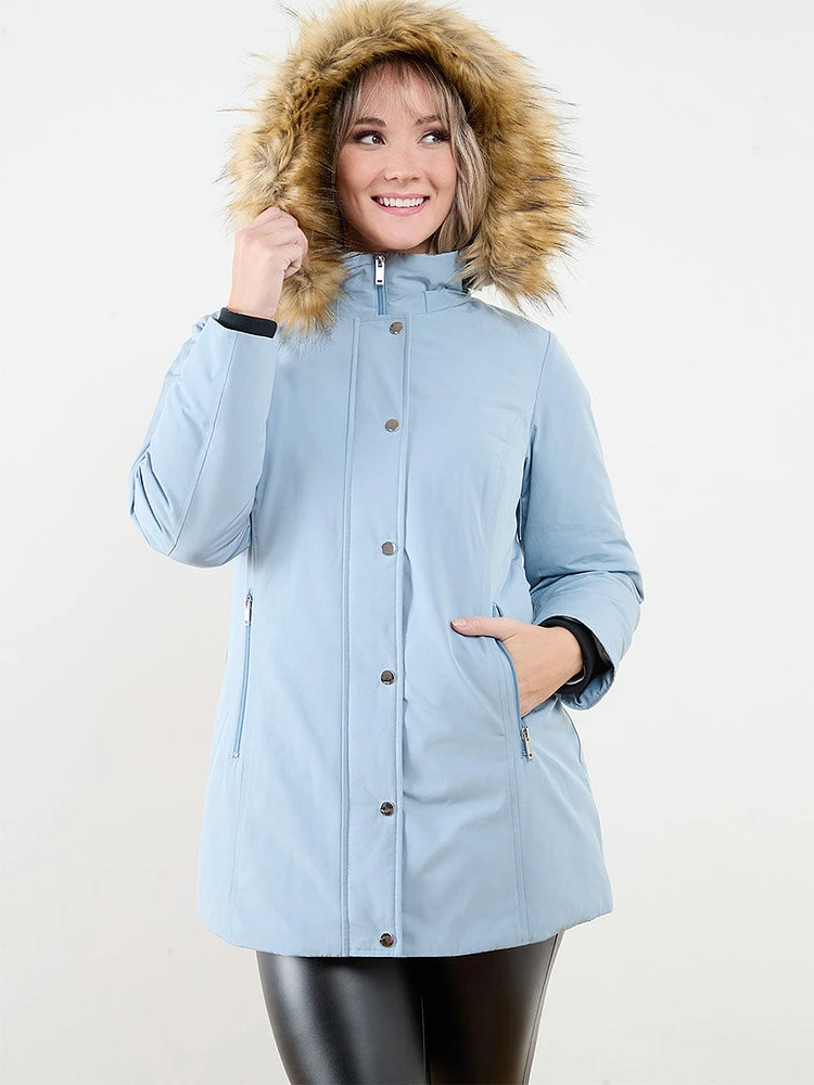 Petite Vegan Down Parka with Removable Hood