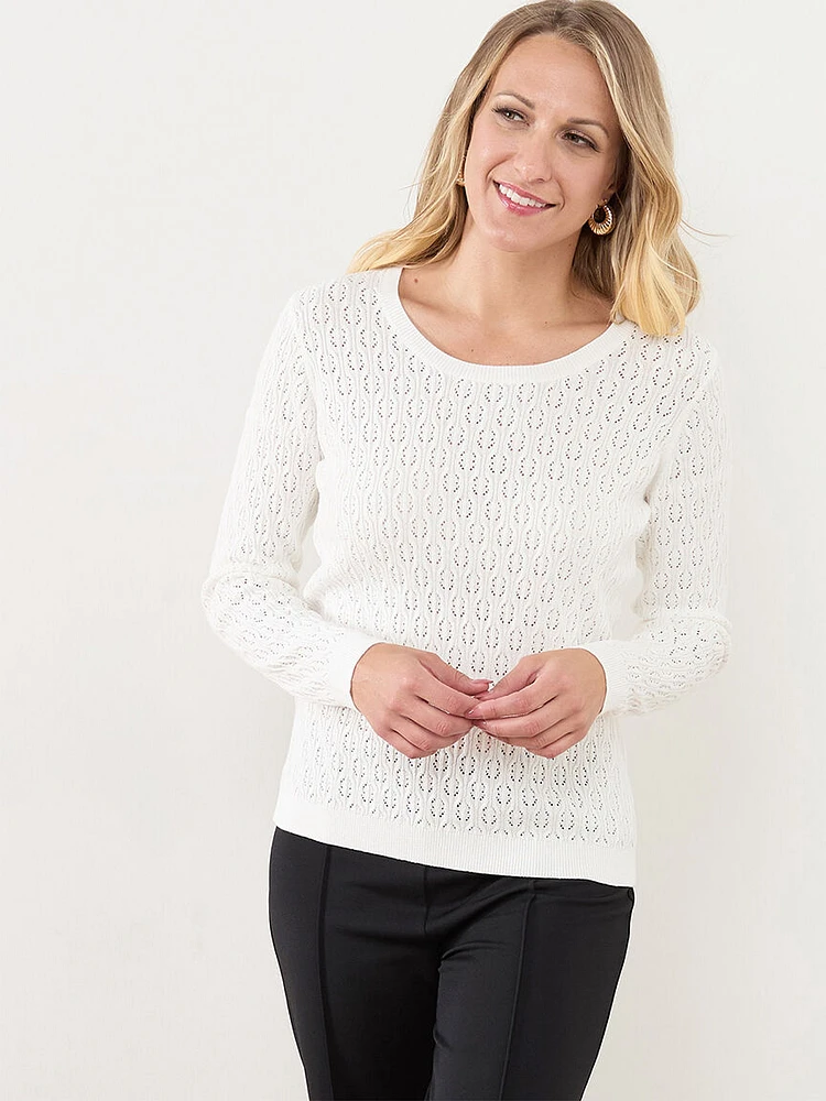 Open Knit Pullover Sweater