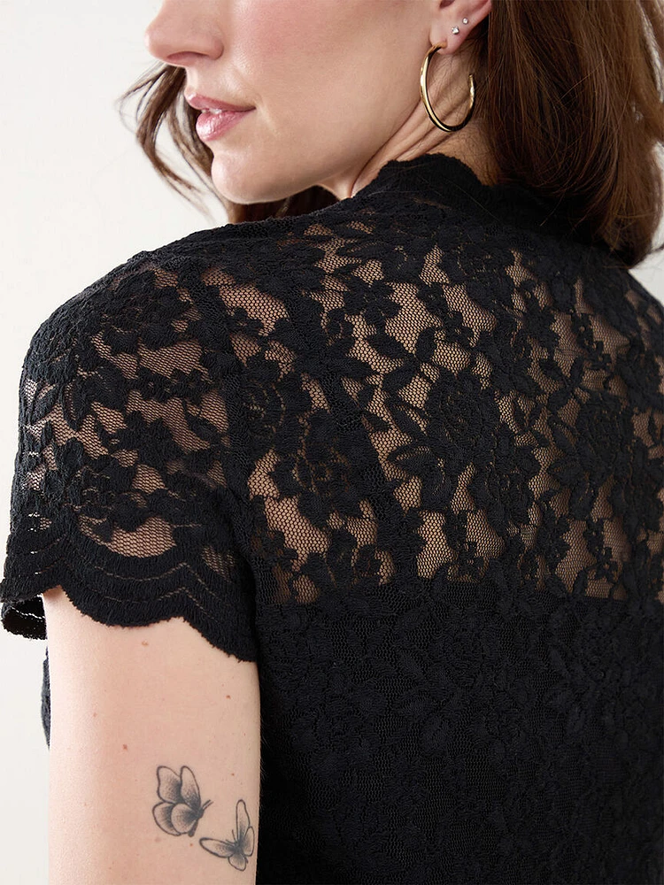 Short Sleeve Lace Top