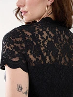 Short Sleeve Lace Top