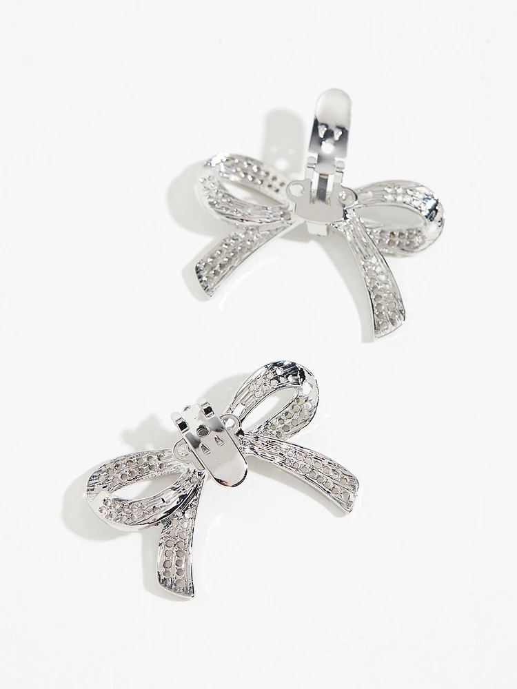 Pave Crystal Bow Shoe Clips