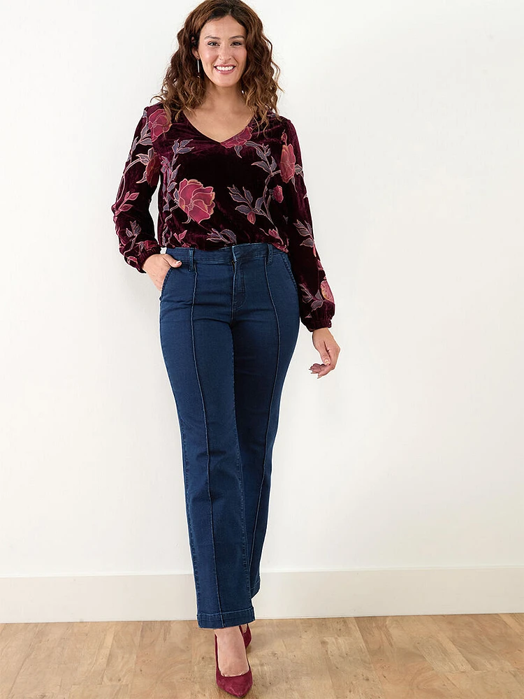 Kathryn Dark Wash Stovepipe Trouser Jean