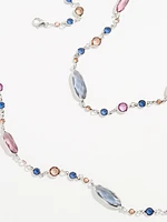 Silver Multi-Stone Long Necklace