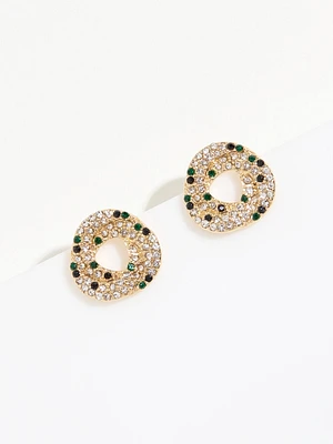 Gold Pave Wreath Earring