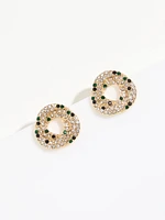 Gold Pave Wreath Earring