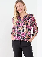 3/4 Sleeve Bubble Hem Blouse