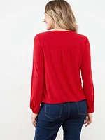 Bubble Hem Stretch Top