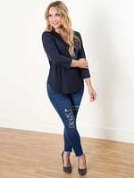 Petite 3/4 Sleeve Tunic Top