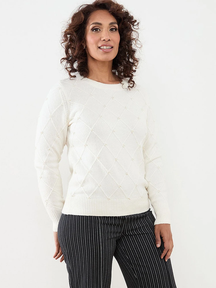 Petite Pearl Detail Sweater