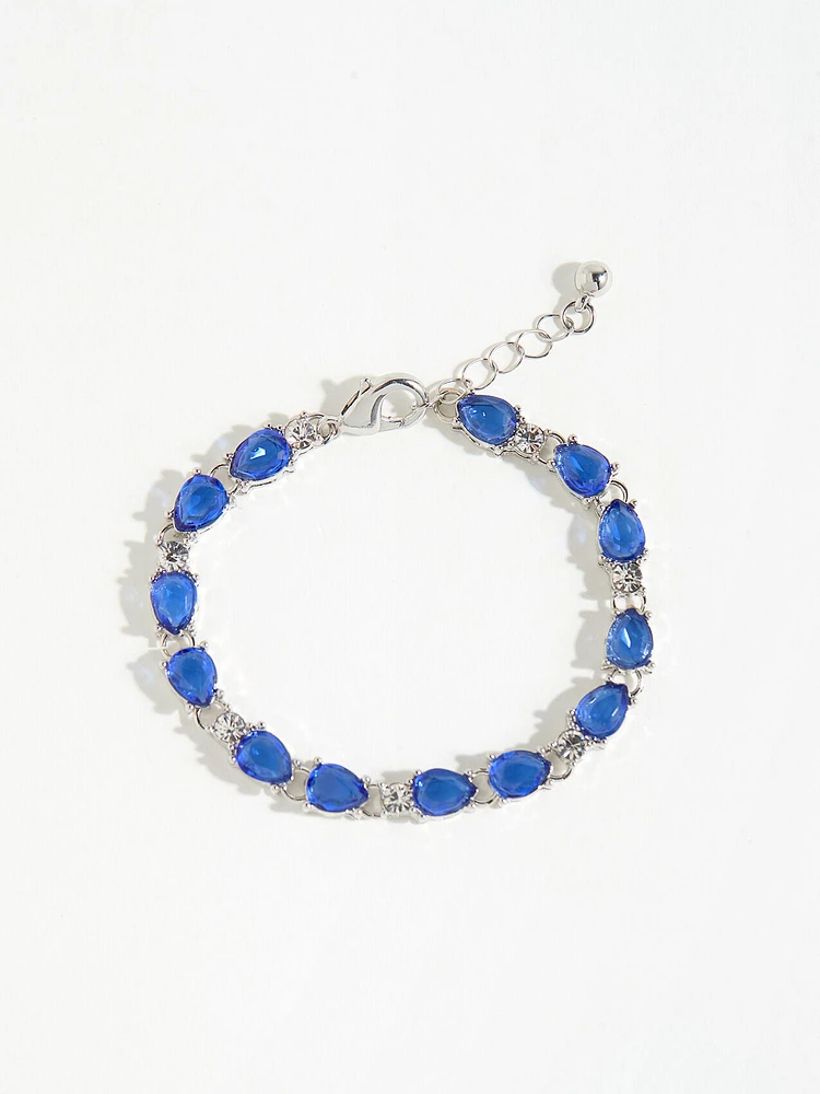 Blue Crystal Silver Bracelet