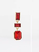 Crimson Stone Drop Earrings