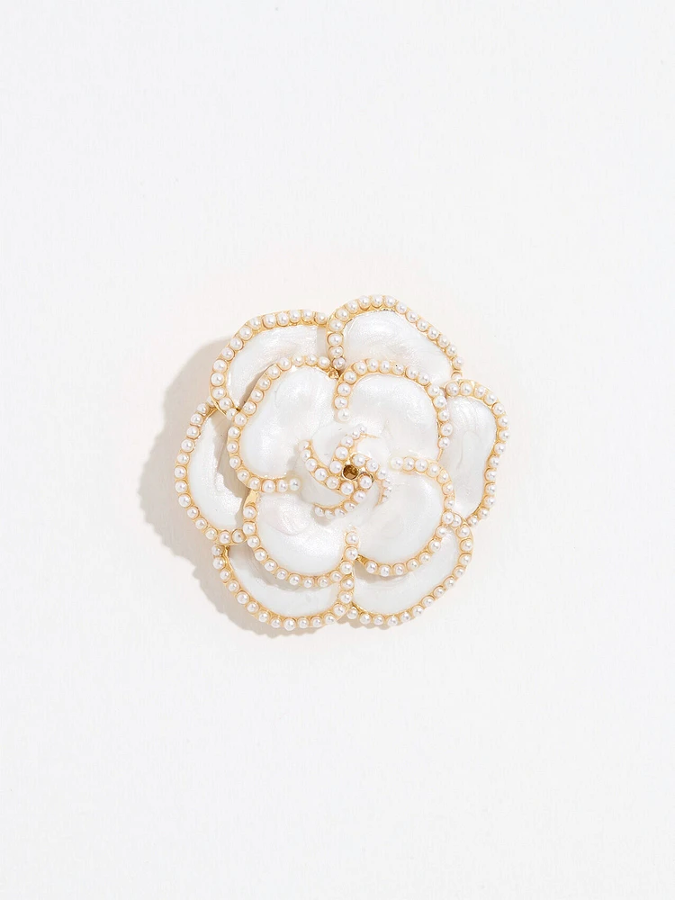 Ivory Pearl Rose Pin