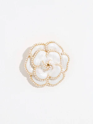 Ivory Pearl Rose Pin