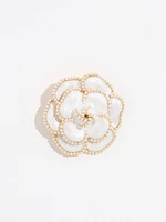 Ivory Pearl Rose Pin