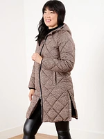 Diamond Quilted Vegan Down Coat