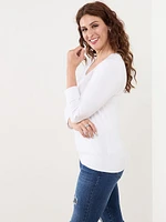 3/4 Sleeve Scoop Neck Sweater