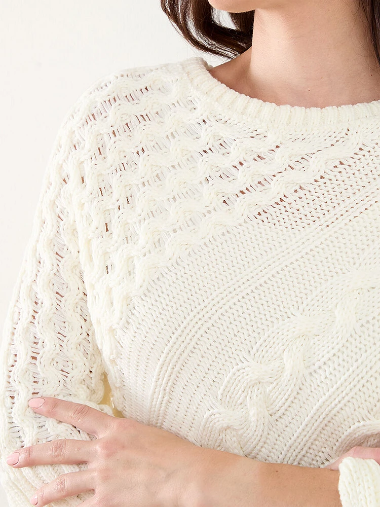 Cable Knit Poncho Sweater