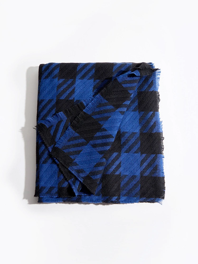 Textured Check Scarf