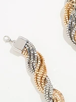 Chunky Gold/Silver Short Twisted Necklace