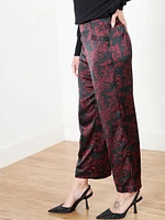 Tonia Damask Wide-Leg Crop Pant