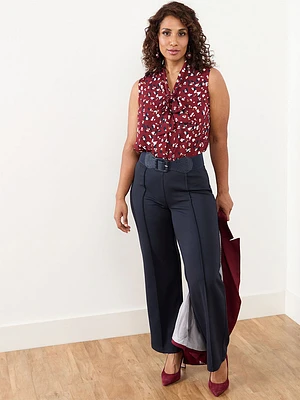 Trisha Scuba Crepe Wide Leg Pants