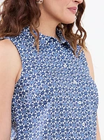 Sleeveless Collared Blouse