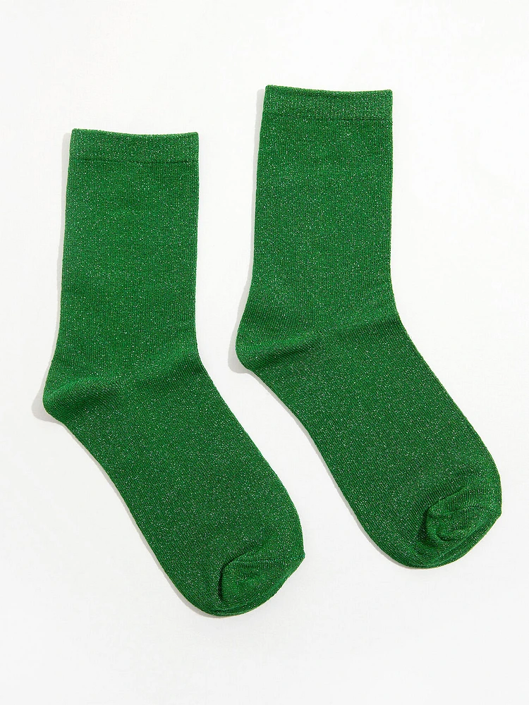 Sparkling Green Crew Socks