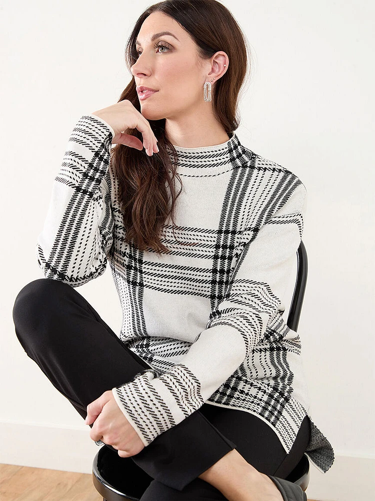 Mock Neck Tunic Sweater