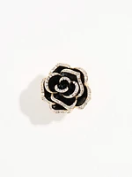 Black & Gold Rose Stretch Ring