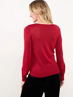 Shimmer Scoop Neck Sweater