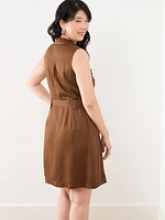 Knee Length Sleeveless Safari Dress