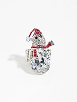 Crystal Snowman Ring