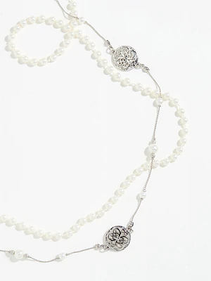 Double Layer Long Pearl Necklace