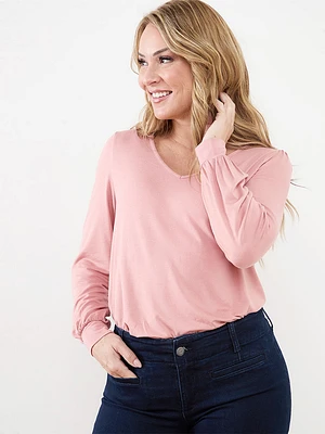 Petite V-Neck Relaxed Fit Top