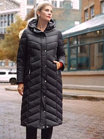 Vegan Down Button Front Coat