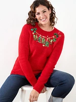 Holiday Sequin Pullover Sweater