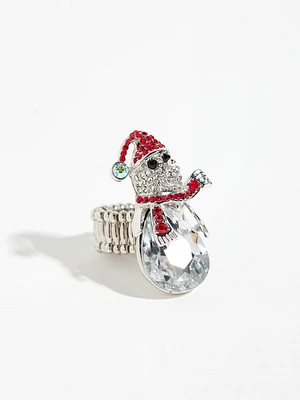 Crystal Snowman Ring