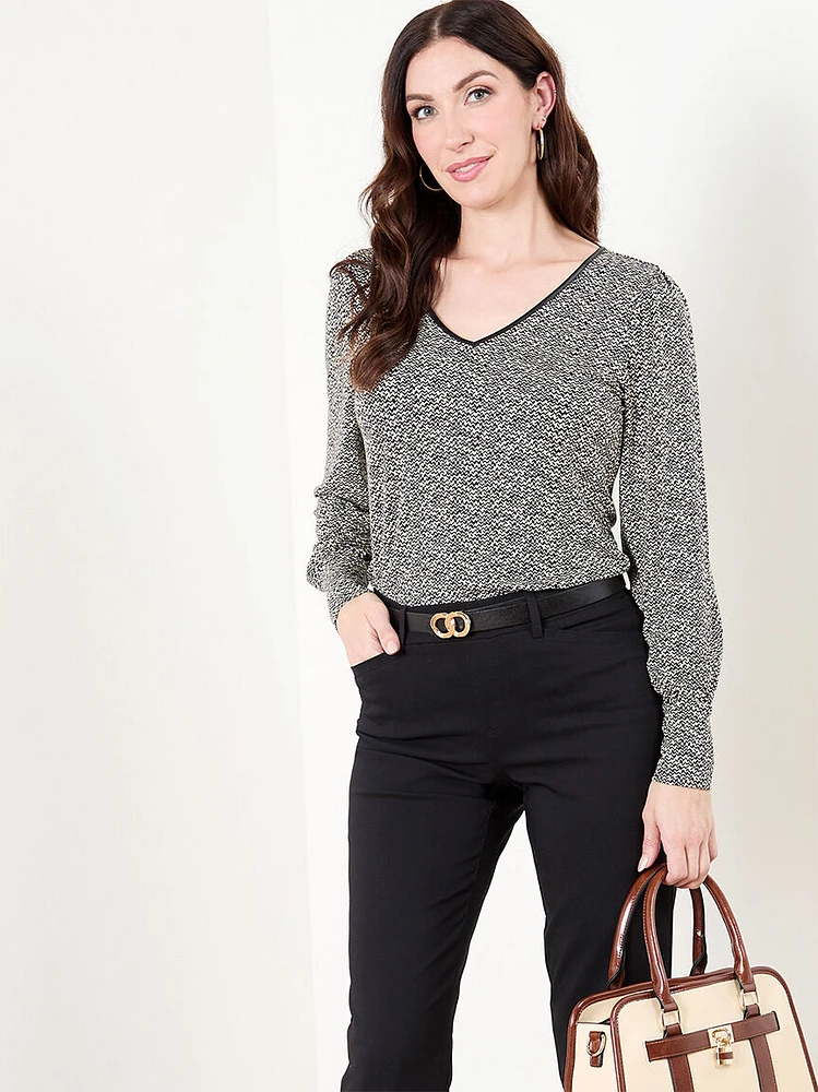 Long Sleeve V-Neck Top