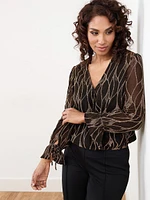 Petite Crossover Sparkle Blouse