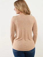 Petite Long Sleeve V-Neck Pullover Sweater