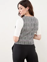 Plaid Button-Front Vest